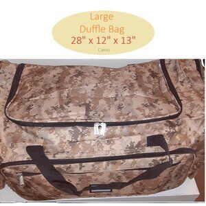 28" Large Duffle Bag in Camo - Gym Bag - Travel Bag - Carry-On Bag - Overnight